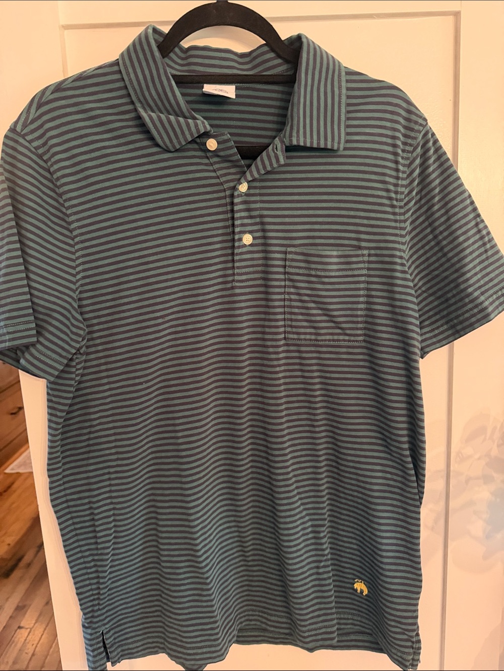 Brooks brothers Striped Blue Polo Shirt with Chest Pocket